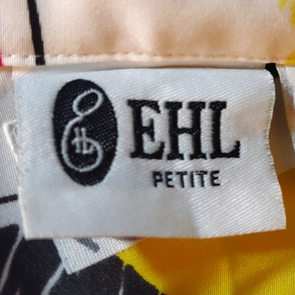 90's Vintage EHL Button-Down Shirt Top Size 6 Petite | Casual Summer Spring - Picture 3 of 5